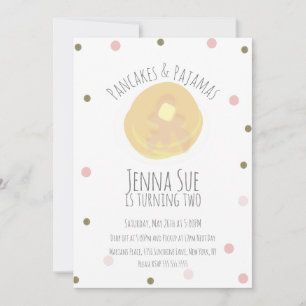 Pfannkuchen und Schlafanzug Pyjamaparty Mädchen Ko Einladung