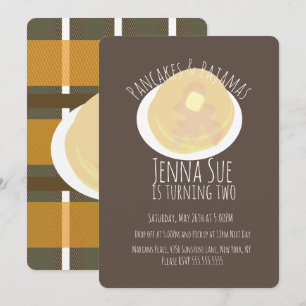 Pfannkuchen und Schlafanzug-Schlafparty Mädchen    Einladung