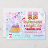 Pfannkuchen und Schlafanzug Weihnachtsgeburtstag E Einladung (Vorderseite)