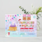 Pfannkuchen und Schlafanzug Weihnachtsgeburtstag E Einladung (Stehend Vorderseite)