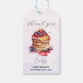 Pfannkuchen und Schnuller Brunch Babydusche Geschenkanhänger (Vorderseite)