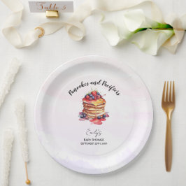 Pfannkuchen und Schnuller Brunch Babydusche Pappteller