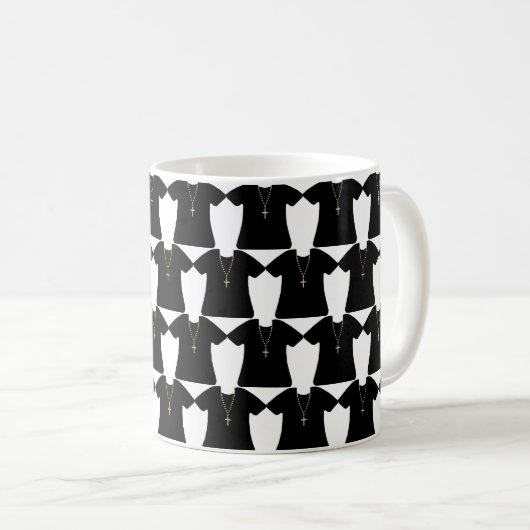 Pfarrer der Kirche, Schwarzer Cassock Monogramm Kaffeetasse (VorderseiteRechts)