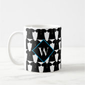 Pfarrer der Kirche, Schwarzer Cassock Monogramm Kaffeetasse (Links)