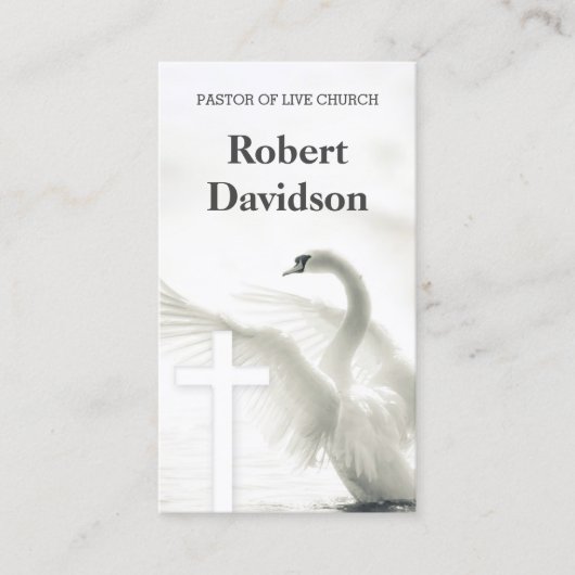 Pfarrer des Weißen Kreuzes und Inspirierend Schwan Visitenkarte (Vorderseite)