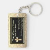 Pfarrer Gold und Schwarzer Bulk Schlüsselanhänger (Rückseite)