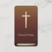 Pfarrer Minister Gold Cross Bibelbuch Visitenkarte (Vorderseite)