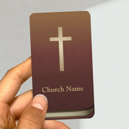 Pfarrer Minister Gold Cross Bibelbuch Visitenkarte
