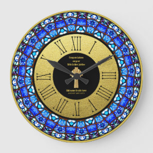 Pfarrer Priester Ordination Jubiläum festes Glas Große Wanduhr