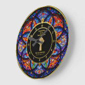 Pfarrer Priester Ordination Jubiläum festes Glas Große Wanduhr (Winkel)