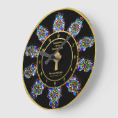 Pfarrer Priester Ordination Jubiläum festes Glas Große Wanduhr (Winkel)