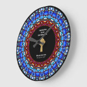 Pfarrer Priester Ordination Jubiläum festes Glas Große Wanduhr (Winkel)