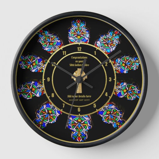 Pfarrer Priester Ordination Jubiläum festes Glas Uhr (Vorderseite)
