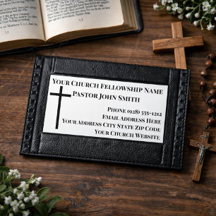 Pfarrhaus BLACK Leather Christlich Visitenkarte