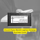 Pfarrhaus BLACK Leather Christlich Visitenkarte