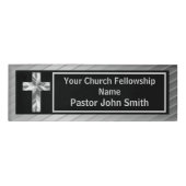 Pfarrhaus klassisch silber und schwarz namenschild (Vorderseite)