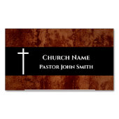 Pfarrhaus RUSTIC Leather Christlich Magnetische Visitenkarte (Vorderseite)