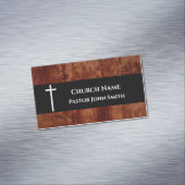Pfarrhaus RUSTIC Leather Christlich Magnetische Visitenkarte (Beispiel)