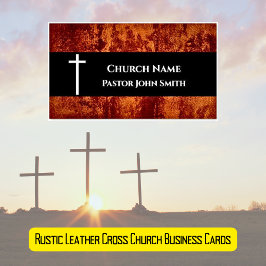 Pfarrhaus RUSTIC Leather Christlich Magnetische Visitenkarte