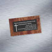 Pfarrhaus RUSTIC Leather Christlich Magnetische Visitenkarte (Beispiel)