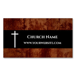 Pfarrhaus RUSTIC Leather Christlich Magnetische Visitenkarte