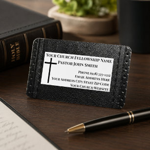 Pfarrhaus Schwarzes Leder Christlich Visitenkarte