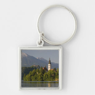 Pfarrkirche auf Insel am See Schlüsselanhänger