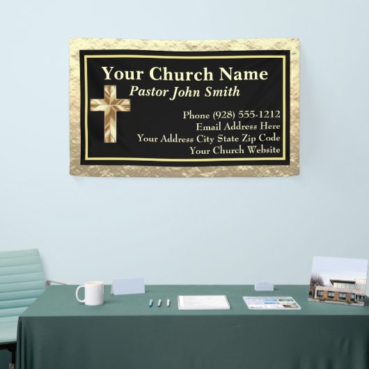 Pfarrkirche Gold und Schwarz Banner (Messeveranstaltung)