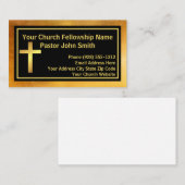 Pfarrkirche Gold und Schwarz gebürstet Visitenkarte (Vorne/Hinten)