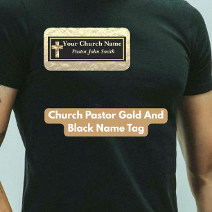 Pfarrkirche Gold und Schwarz Namensschild