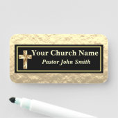 Pfarrkirche Gold und Schwarz Namensschild (Beispiel)