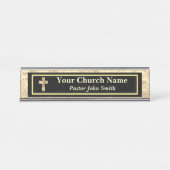 Pfarrkirche Gold und Schwarz Schreibtischnamensplakette (Vorderseite )