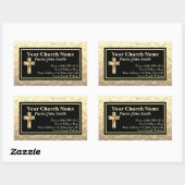 Pfarrkirche Gold und schwarze Geschäfte Rechteckiger Aufkleber (Blatt)