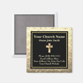 Pfarrkirche Gold und schwarze Visitenkarte Magnet (Vorderseite/Rückseite)