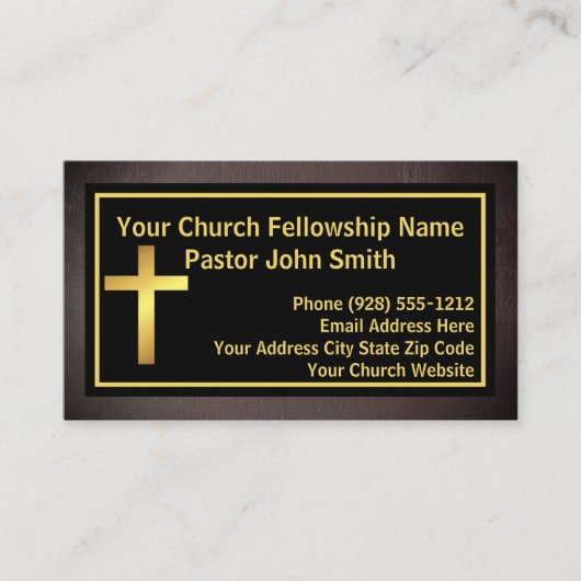 Pfarrkirche Grunge Schwarzes Gold Visitenkarte (Vorderseite)