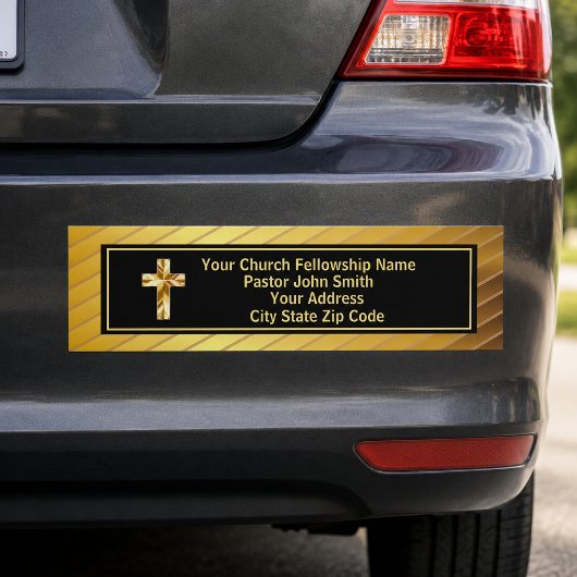 Pfarrkirche Klassisches Gold und Schwarz Autoaufkleber