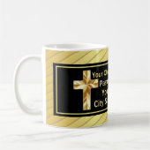 Pfarrkirche Klassisches Gold und Schwarz Kaffeetasse (Links)