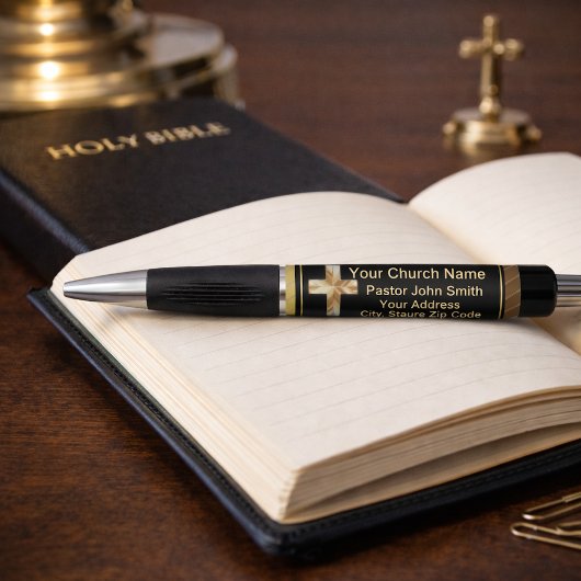 Pfarrkirche Klassisches Gold und Schwarz Kugelschreiber