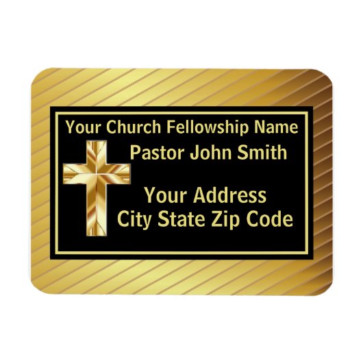 Pfarrkirche Klassisches Gold und Schwarz Magnet (Horizontal)