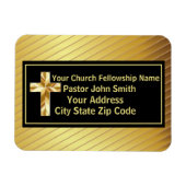 Pfarrkirche Klassisches Gold und Schwarz Magnet (Horizontal)