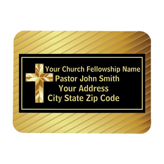 Pfarrkirche Klassisches Gold und Schwarz Magnet (Horizontal)