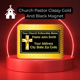 Pfarrkirche Klassisches Gold und Schwarz Magnet