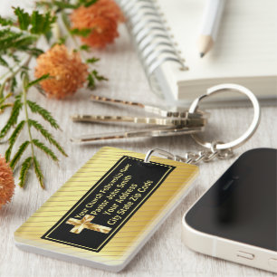 Pfarrkirche Klassisches Gold und Schwarz Schlüsselanhänger