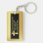 Pfarrkirche Klassisches Gold und Schwarz Schlüsselanhänger (Rückseite)
