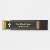 Pfarrkirche Klassisches Gold und Schwarz Türschild (Vorderseite )