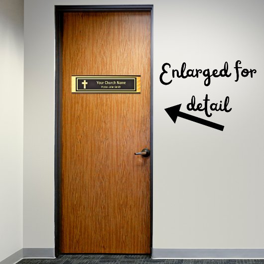 Pfarrkirche Klassisches Gold und Schwarz Türschild