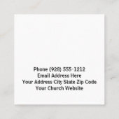 Pfarrkirche Klassisches Gold und schwarzer Platz Quadratische Visitenkarte (Rückseite)