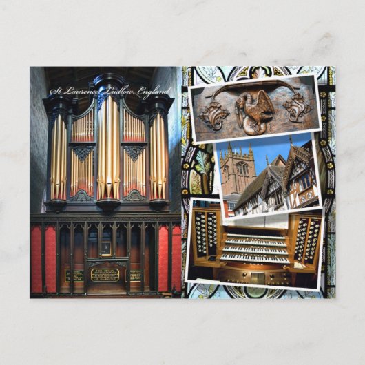 Pfarrkirche, Ludlow, Montage-Postkarte Postkarte (Vorderseite)