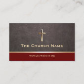 Pfarrkirche Modernes Leder Gold Visitenkarte (Vorderseite)