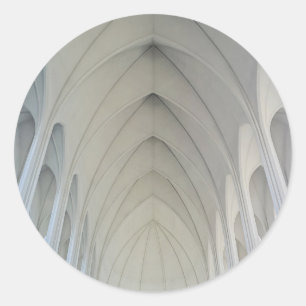 Pfarrkirche und Sehenswürdigkeiten von Reykjavik Runder Aufkleber